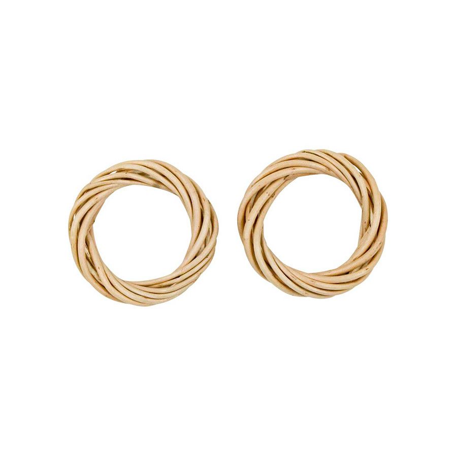 Mini couronnes de Noël en osier naturel Ø 6 cm – Lot de 4