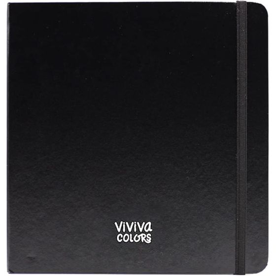 Carnet carré 19×19 cm 100% coton 300 g – ouverture à plat – couverture simili cuir – Viviva Colors