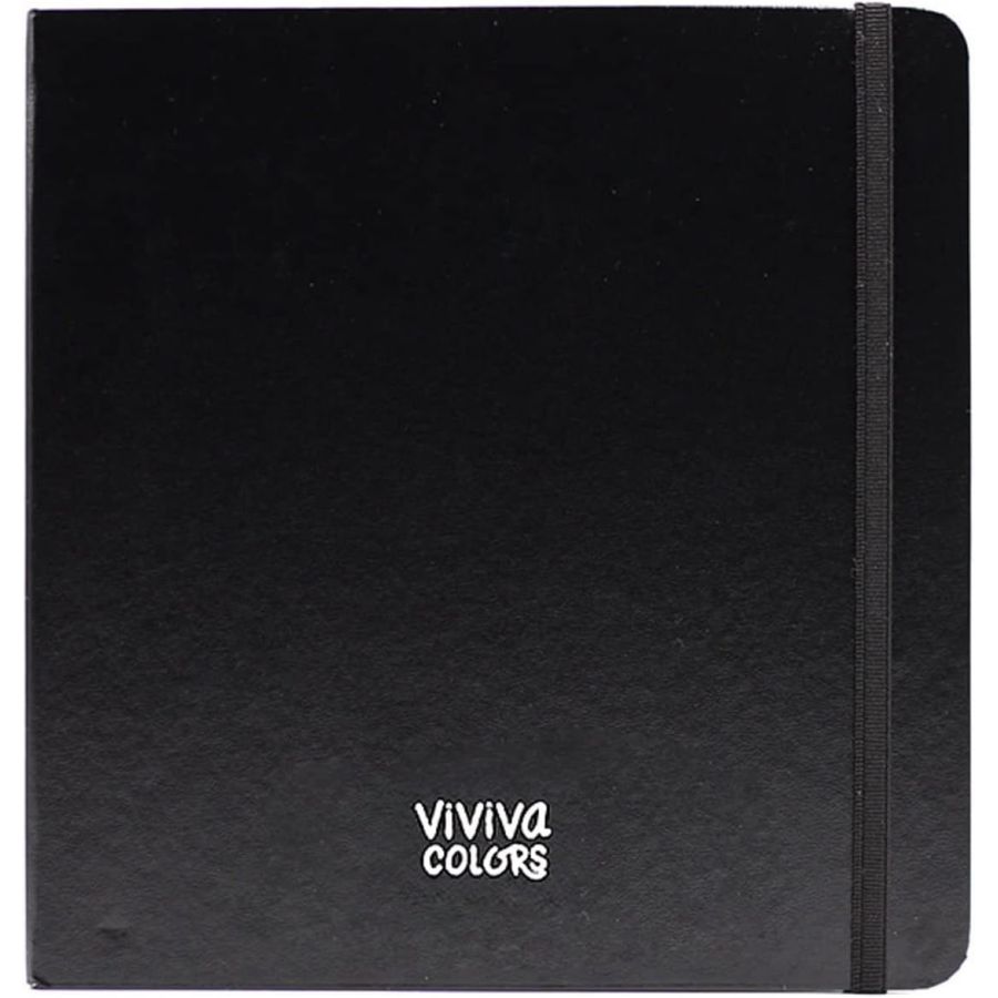 Carnet carré 19×19 cm 100% coton 300 g – ouverture à plat – couverture simili cuir – Viviva Colors