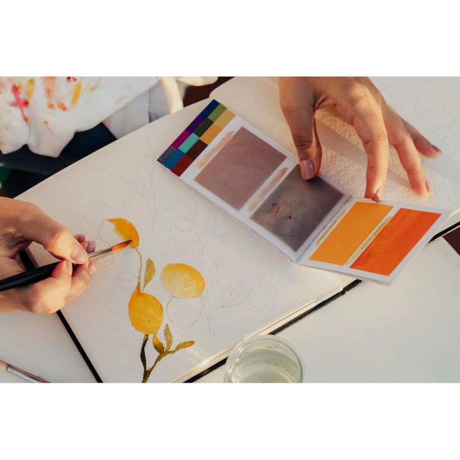 Carnet carré 19×19 cm 100% coton 300 g – ouverture à plat – couverture simili cuir – Viviva Colors