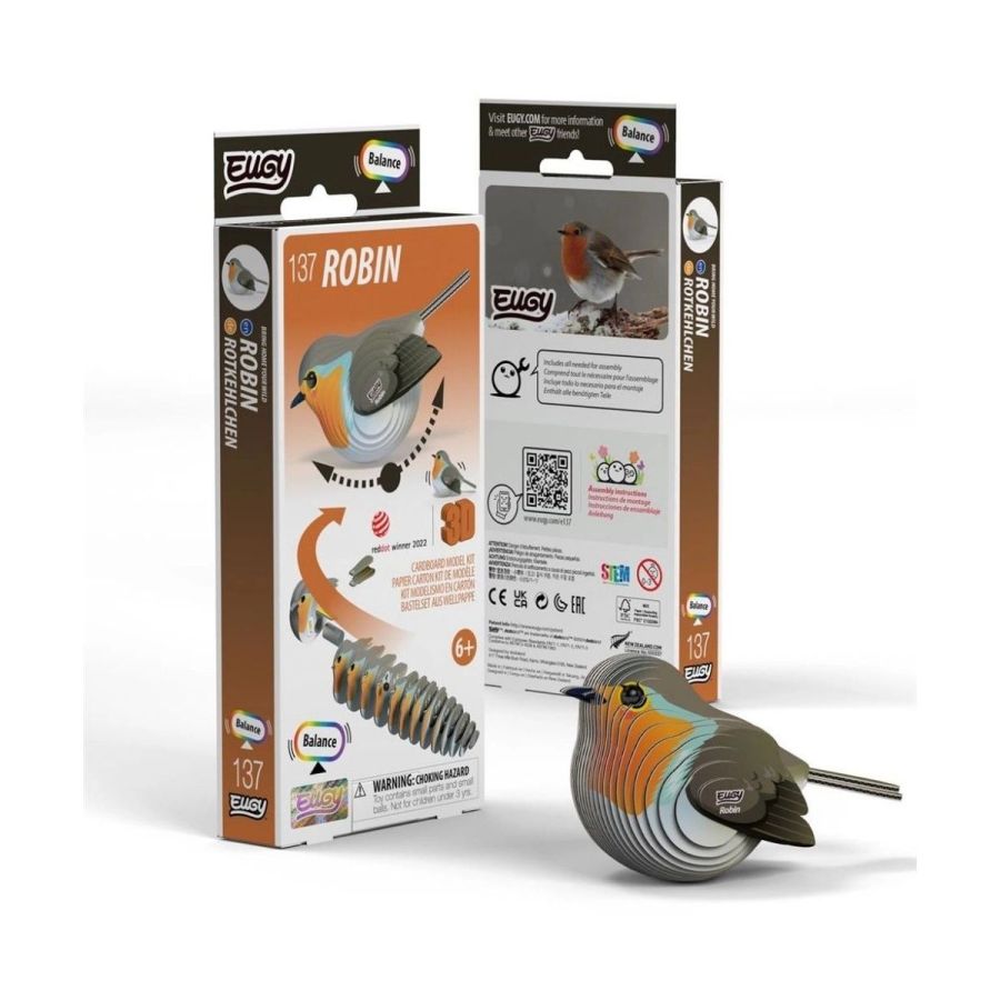 EUGY Puzzle 3D – Rouge Gorge (9.5 x 4,8 x 5.8 cm)