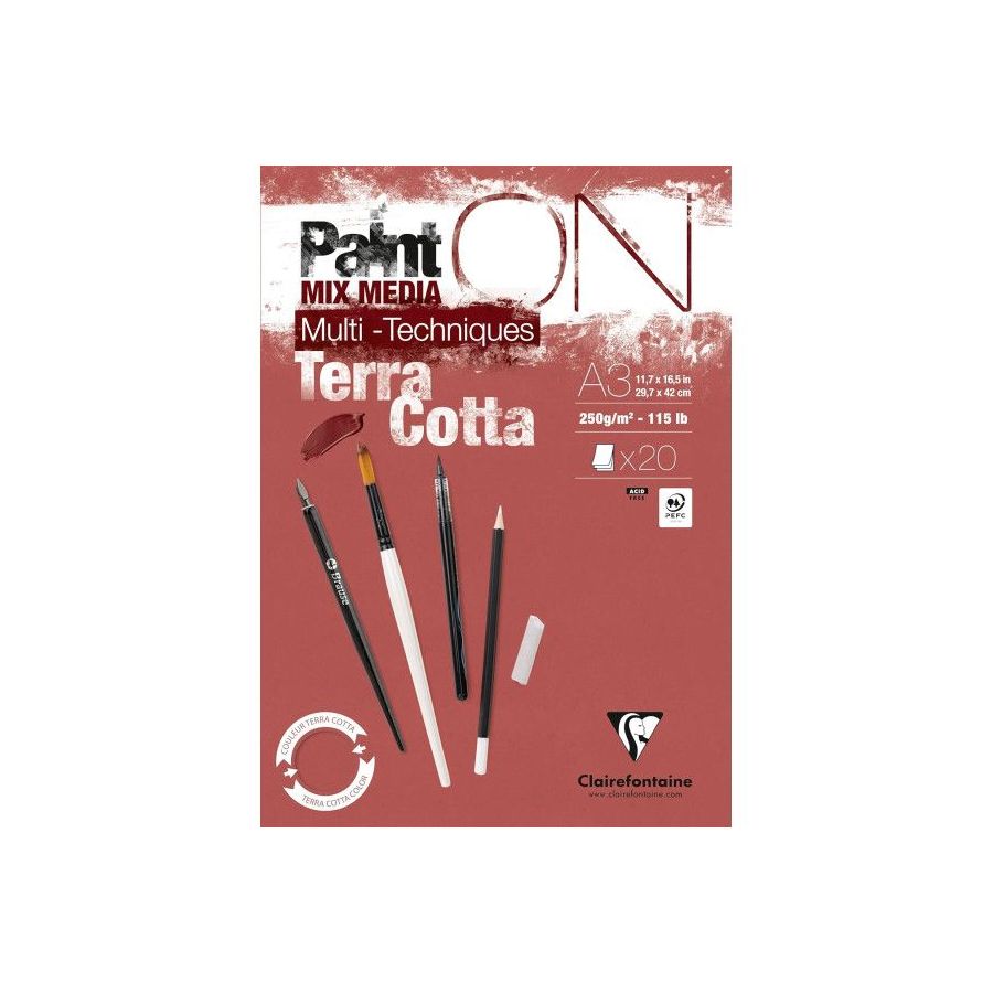 Bloc Paint’On Terra Cotta collé – Multi-techniques 250 g (papier 100% cellulose)