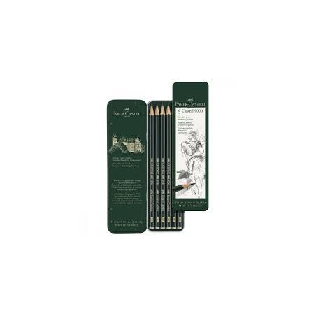 BOITE METAL 6 CRAYONS CASTELL 9000 
