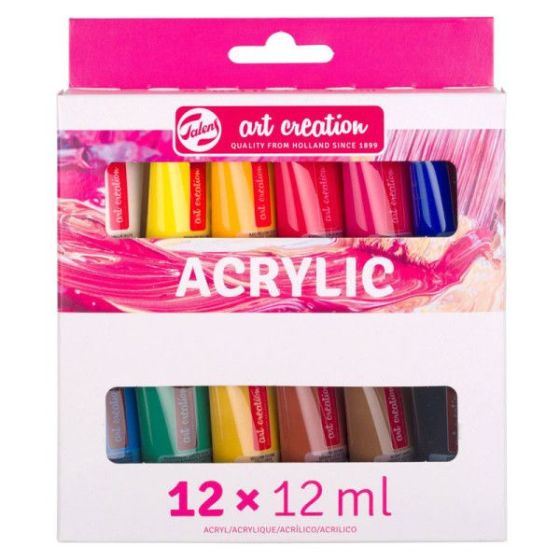 Talens Art Creation – Set peinture acrylique 12 x 12 ml (couleurs de base)