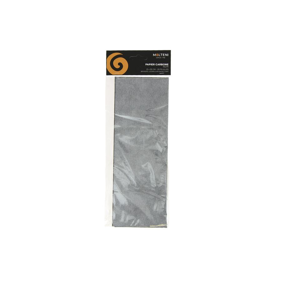 Molteni – Papier carbone noir 21 x 30 cm (A4) – 25 feuilles