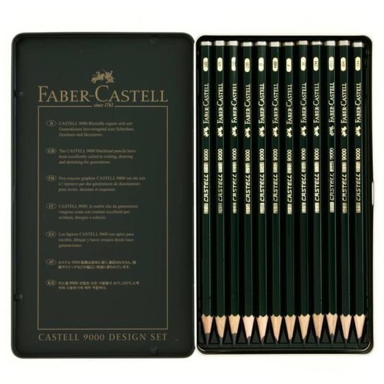 BOITE METAL 12 CRAYONS CASTELL 9000 