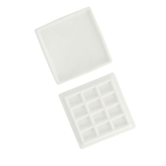 Sinoart – Palette en céramique 12 alvéoles Ø 9,7 cm (12 x 12 cm)