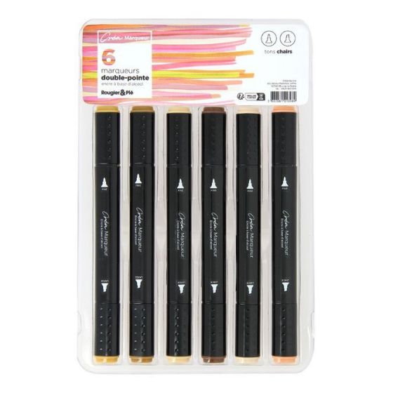 Créa – Feutres Créamarker Set Chair (chair) – Lot de 6 marqueurs à alcool double pointe