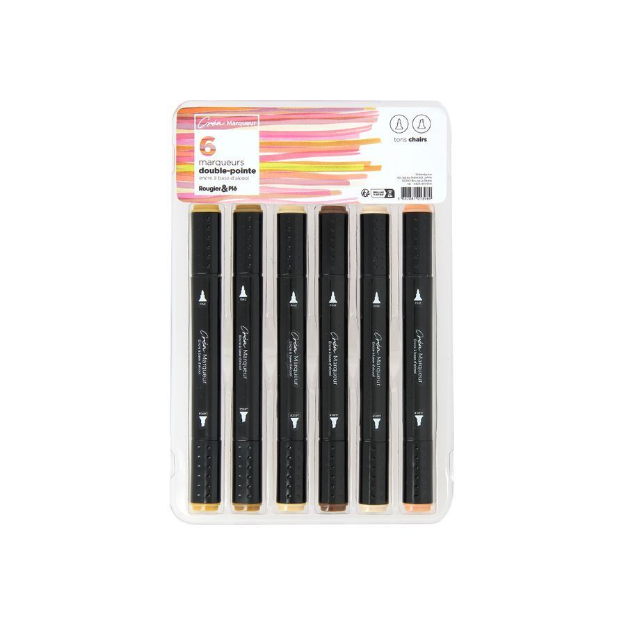 Créa – Feutres Créamarker Set Chair (chair) – Lot de 6 marqueurs à alcool double pointe