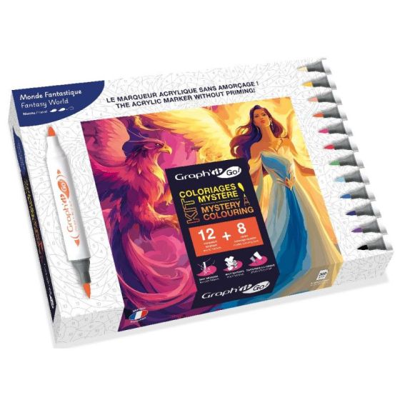 GRAPH'IT GO Kit Coloriage Mystère - MONDE FANTASTIQUE