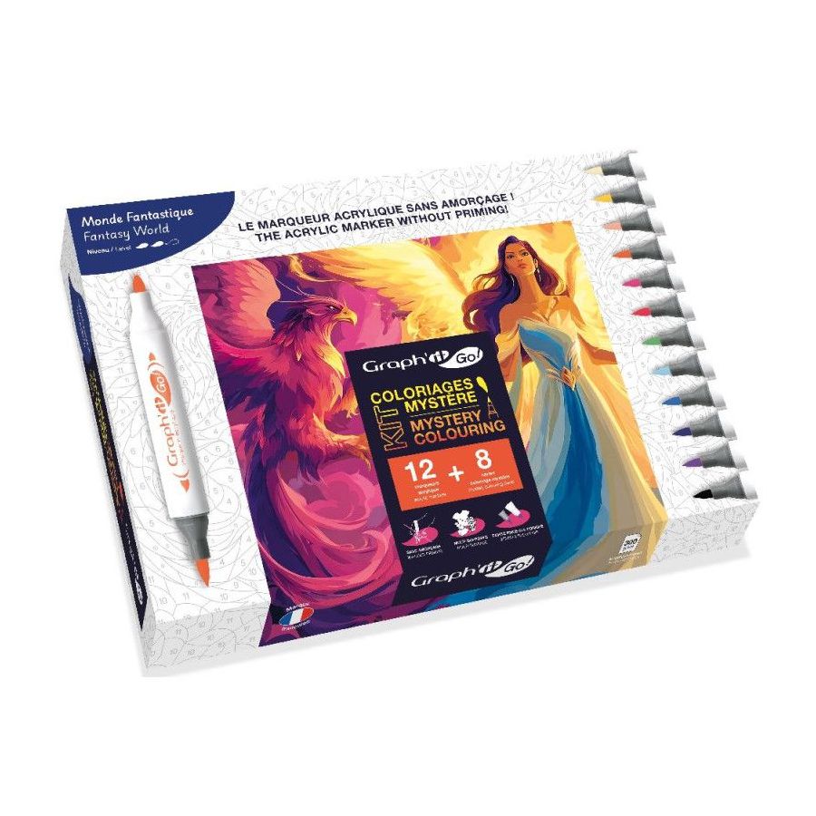 GRAPH'IT GO Kit Coloriage Mystère - MONDE FANTASTIQUE