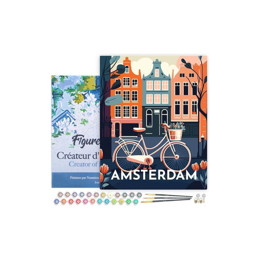 Peinture par Numéro  affiche vintage tendue sur châssis 40x50 – Amsterdam