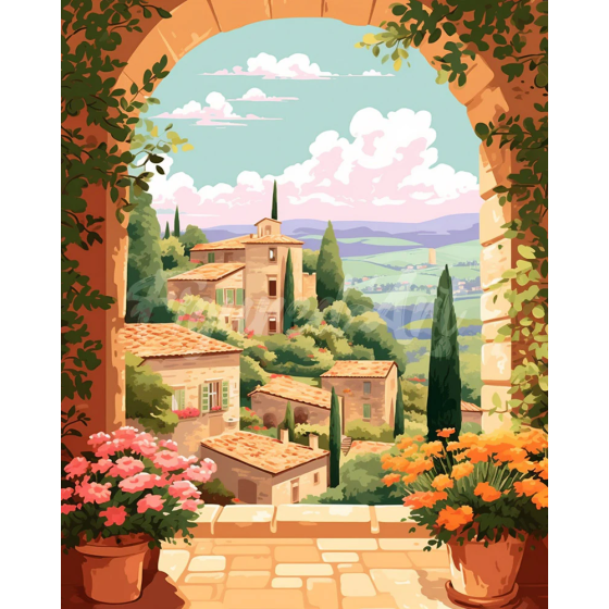 Broderie Diamant 40x50 – Toscane en fleurs