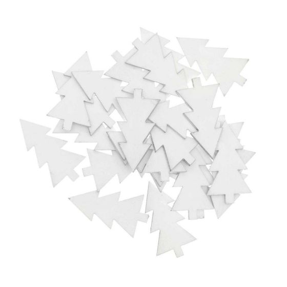 Rico Design – Confettis de Noël en bois Sapins blancs (36 pcs)