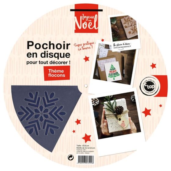 Pochoir rotatif en disque – Flocons de neige – Ø 25 cm