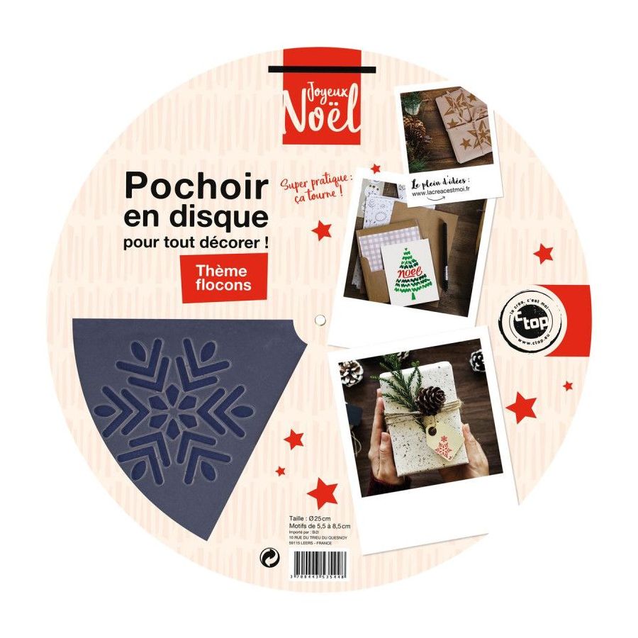 Pochoir rotatif en disque – Flocons de neige – Ø 25 cm