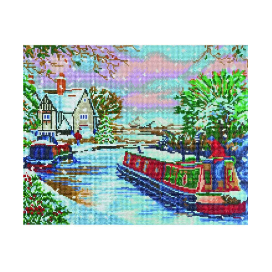 Broderie Diamant Peniche en Hiver - Crystal Art 40x50 cm