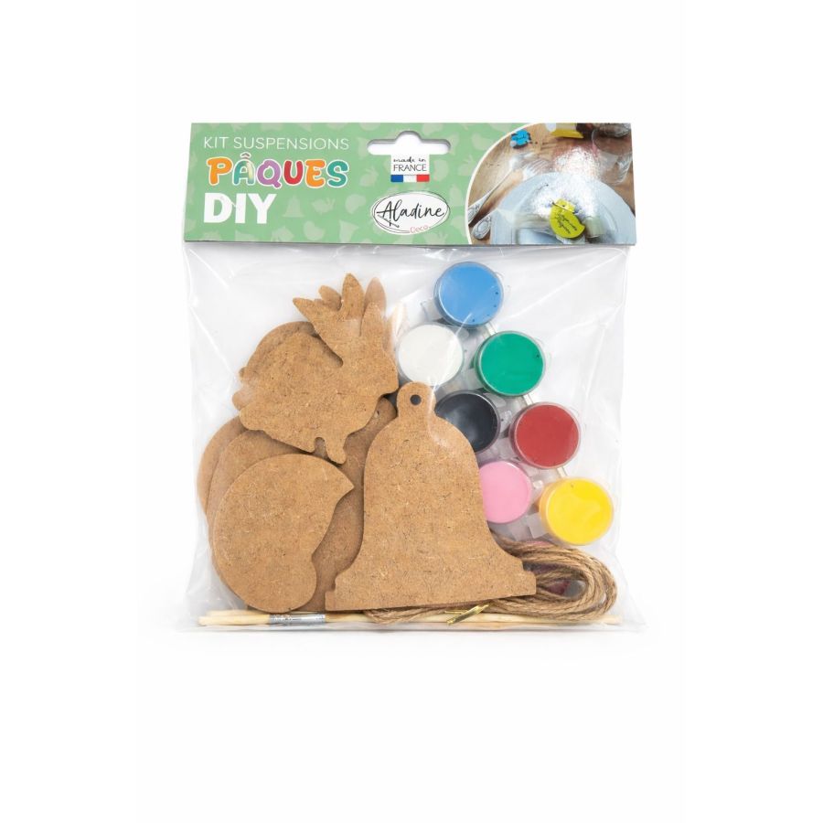 Kit suspension  Pâques  DIY Lapin, Cloche, poussin - Aladine