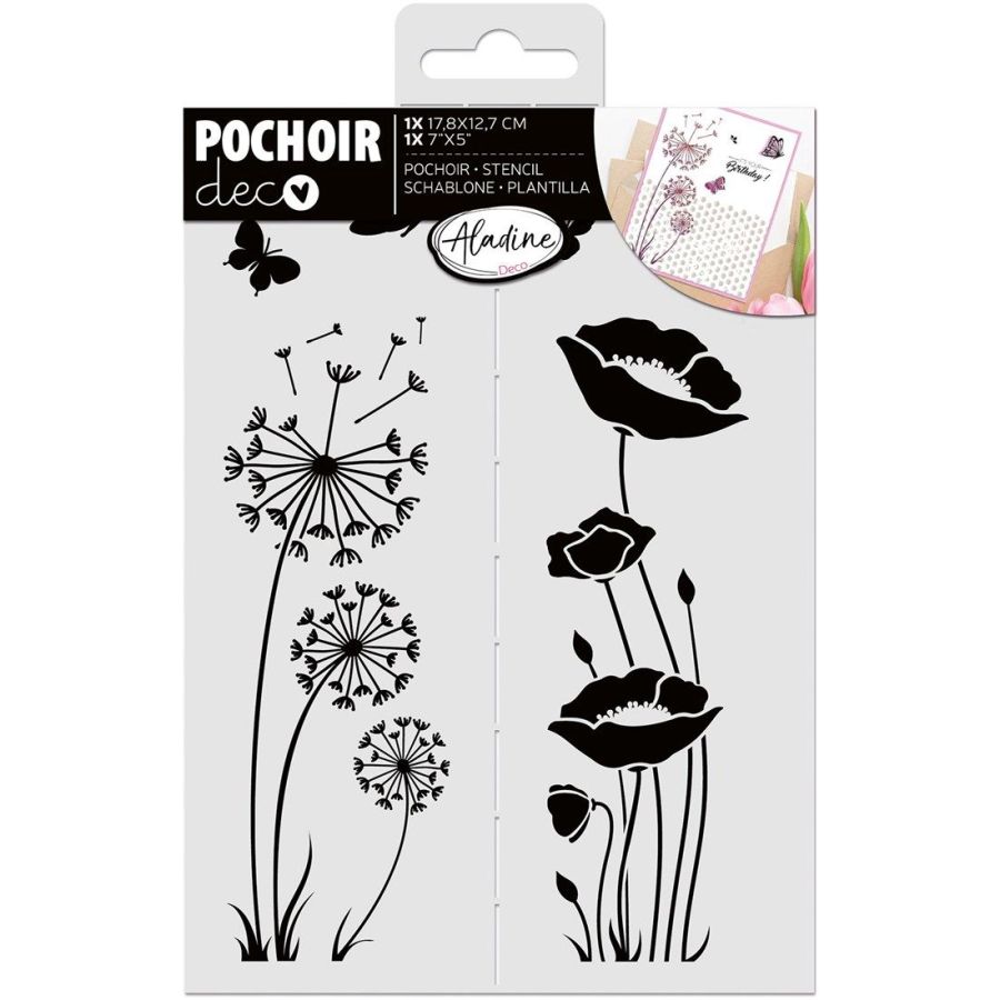 Aladine - Pochoir Pisselit Coquelicot 18 x 13 cm