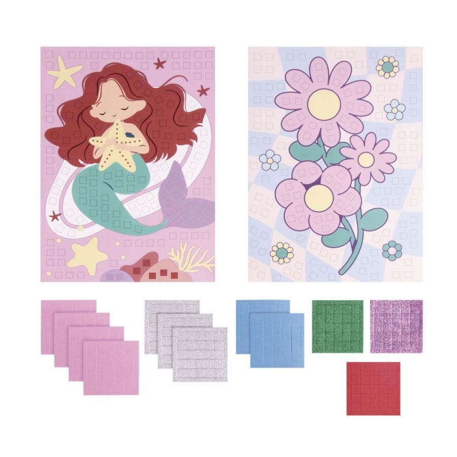 Kit stickers mosaïque Siréne + Fleur