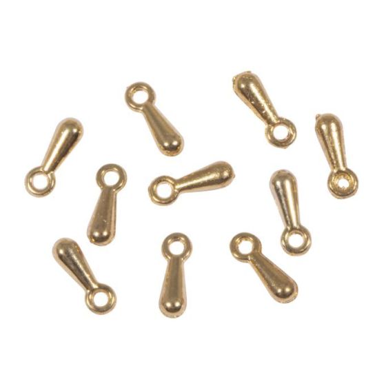 Mini-pendentifs Gouttes dorés “Best Friends” (2, 5 x 7 mm) - Lot de 10