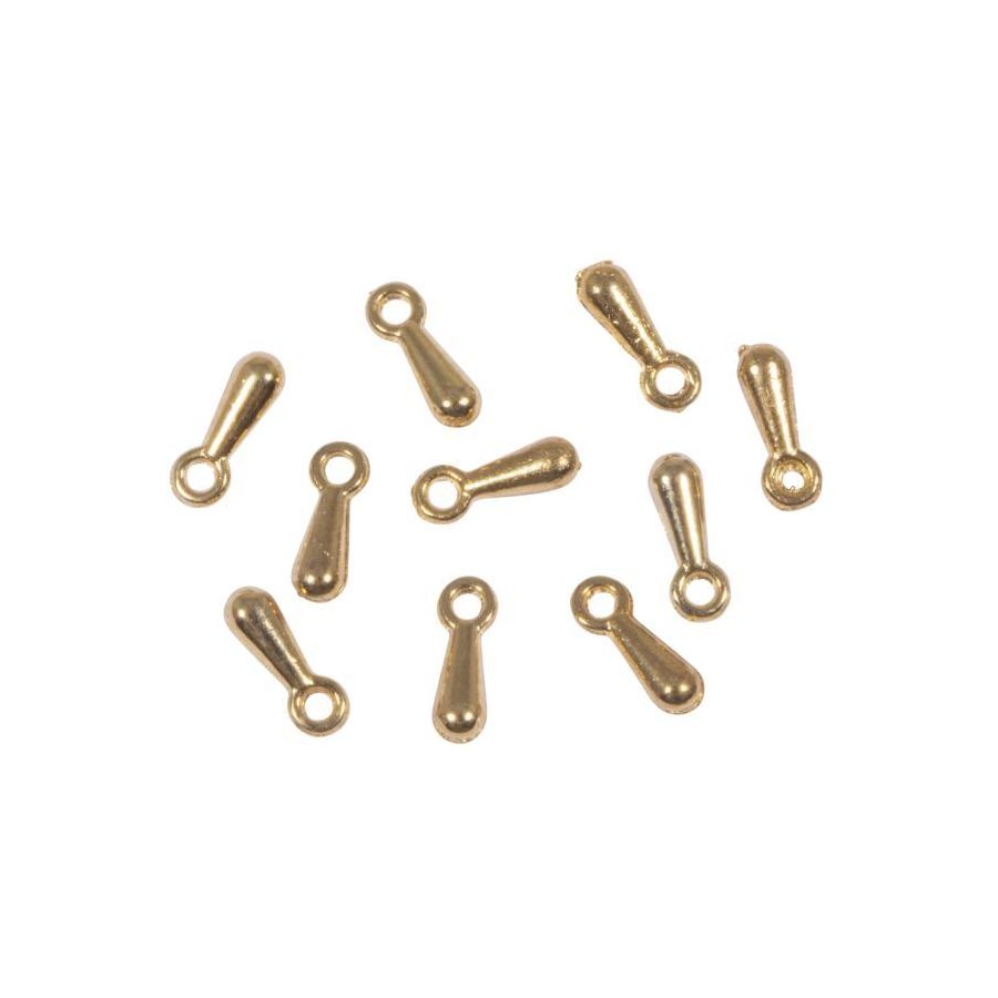 Mini-pendentifs Gouttes dorés “Best Friends” (2, 5 x 7 mm) - Lot de 10