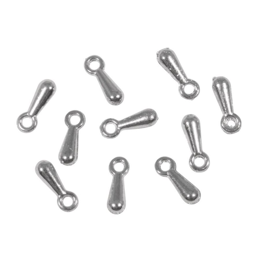 Mini-pendentifs Gouttes Argentés “Best Friends” (2, 5 x 7 mm) - Lot de 10