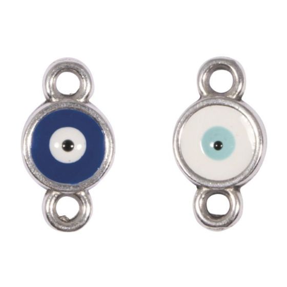 Ornements “Evil Eye” argentés Best Friends (8 mm) - Lot de 2 intercalaires