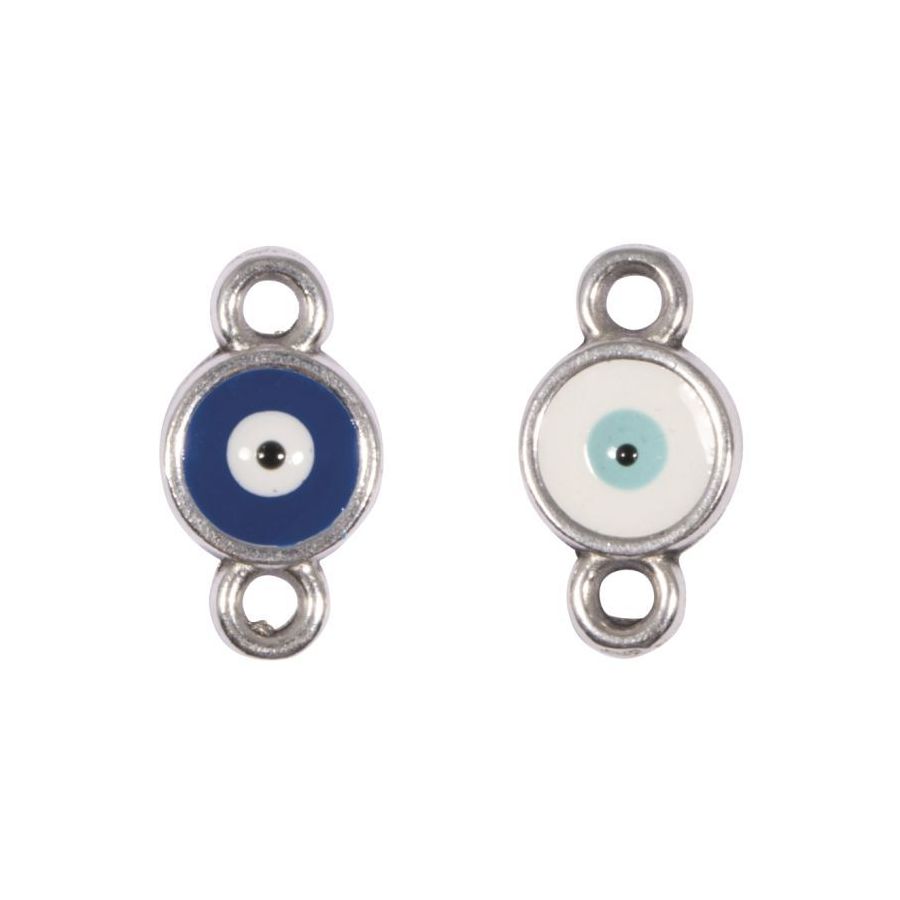 Ornements “Evil Eye” argentés Best Friends (8 mm) - Lot de 2 intercalaires
