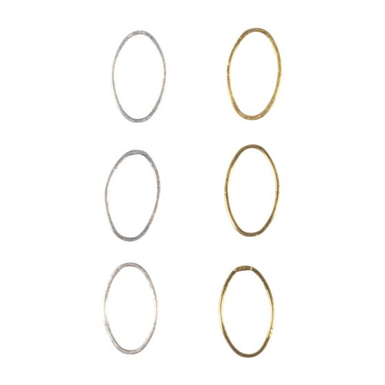 Ornements ovales Best Friends 6 x 10 mm (3 dorés + 3 argentés) - Lot de 6