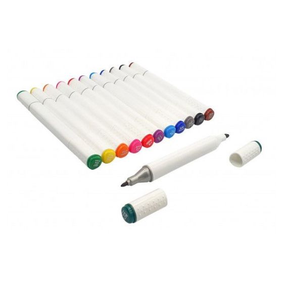 Feutres à alcool CTOP - Double pointe - 12 couleurs vives (boîte rigide)