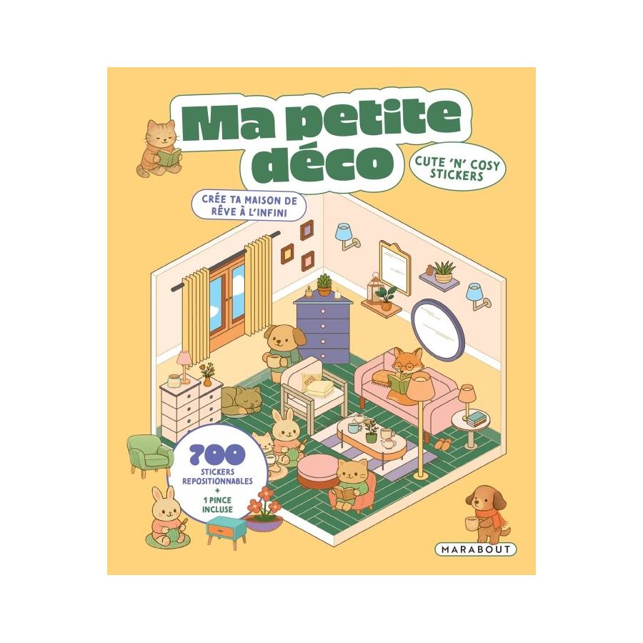 Cute ’n’ Cosy Stickers - Ma petite déco (700 stickers repositionnables) - 6 scènes à composer