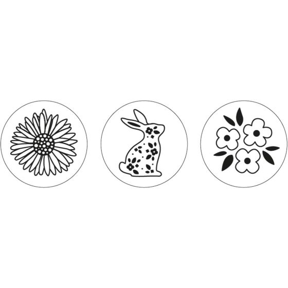 Kit cire à cacheter “Printemps” - 3 sceaux + cire vert rose jaune