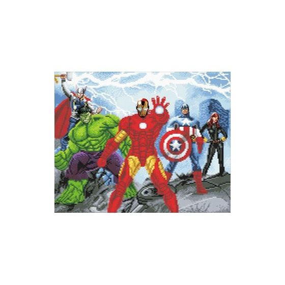 CRYSTAL ART Kit tableau broderie diamant Marvel - Avengers (40 x 50 cm) - 100% à diamanter