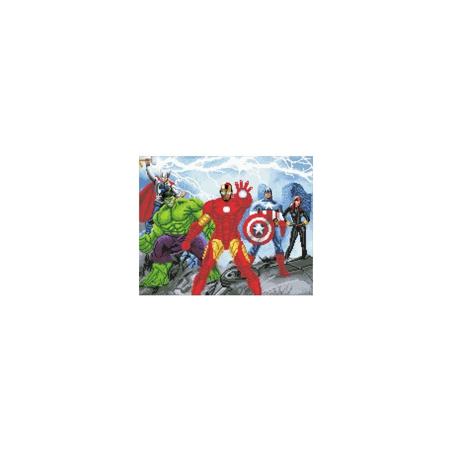 CRYSTAL ART Kit tableau broderie diamant Marvel - Avengers (40 x 50 cm) - 100% à diamanter