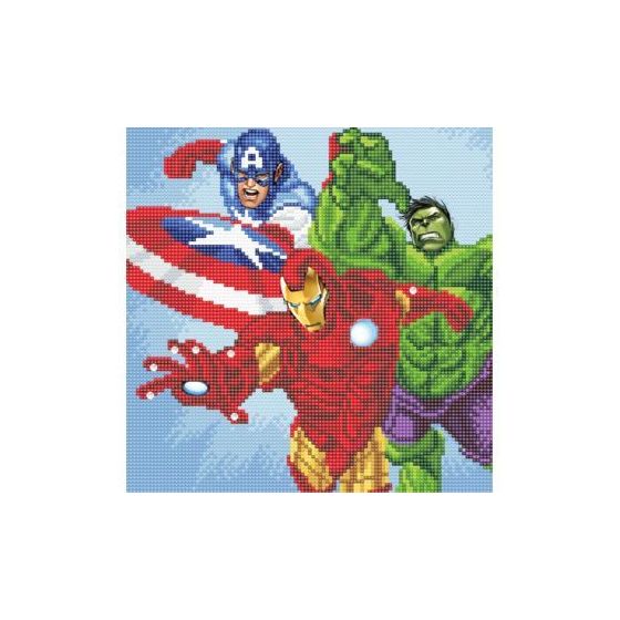 MARVEL Super-héros - Kit tableau broderie diamant CRYSTAL ART (30 x 30 cm) - Sur cadre