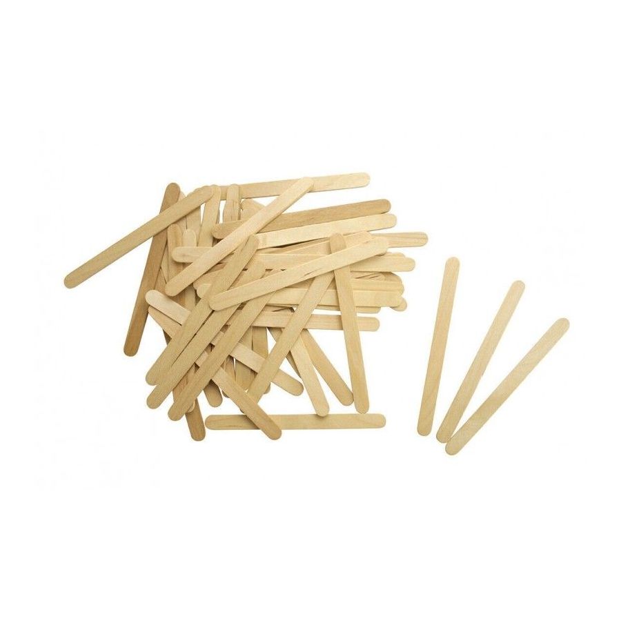 Bâtonnets en bois naturels 11, 4 cm - Sachet de 50 pièces