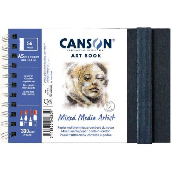 Art-Book spiralé Canson® Mixed Media Artist A5 paysage – 28 feuilles 300 g