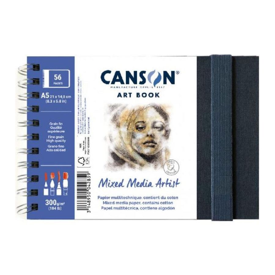 Art-Book spiralé Canson® Mixed Media Artist A5 paysage – 28 feuilles 300 g