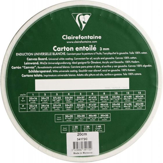 Carton Entoilé - 100% Coton - Diamètre 20 Cm - Clairefontaine