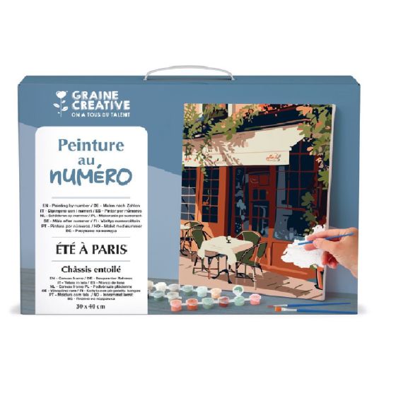 Peinture par Numéro 30x40 cm sur châssis – Un été à Paris – Graine Créative