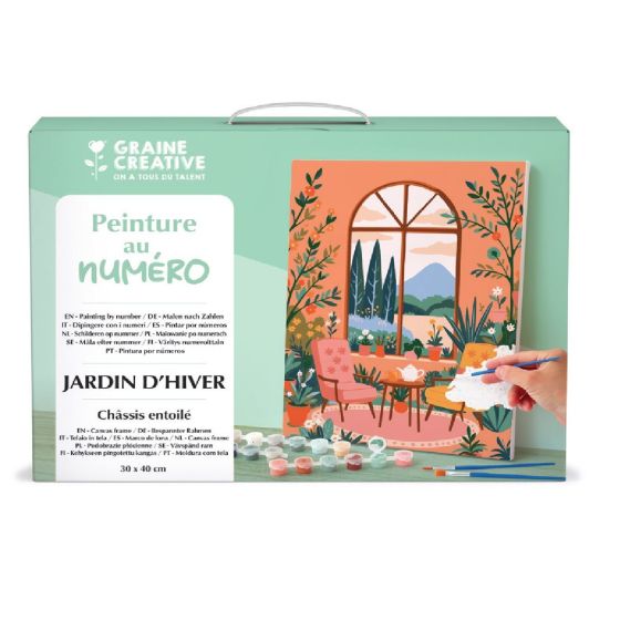 Peinture par Numéro 30x40 cm sur châssis – Jardin d'hiver – Graine Créative