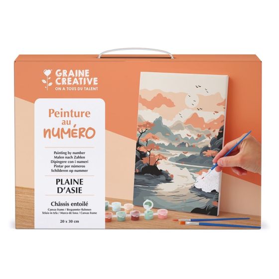 Peinture par Numéro 20x30 cm sur châssis – Plaine d'Asie – Graine Créative