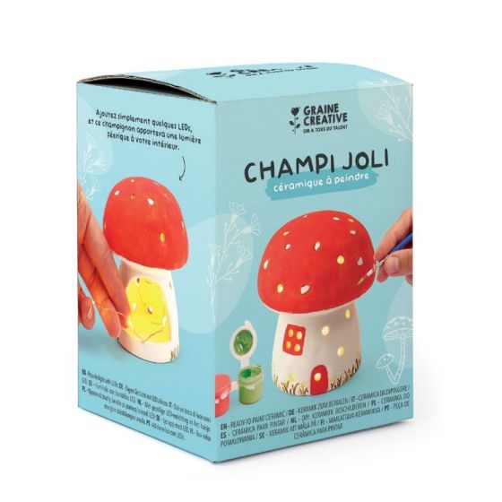 Kit céramique à peindre "Photophore champignon"