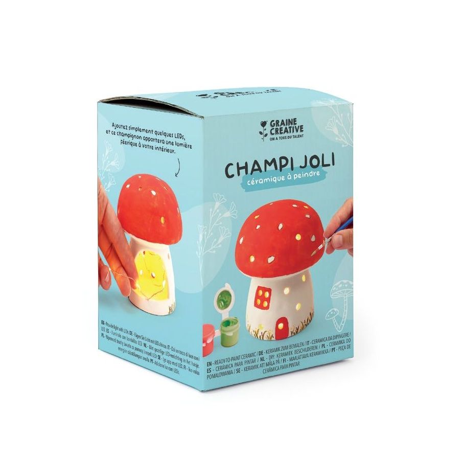 Kit céramique à peindre "Photophore champignon"