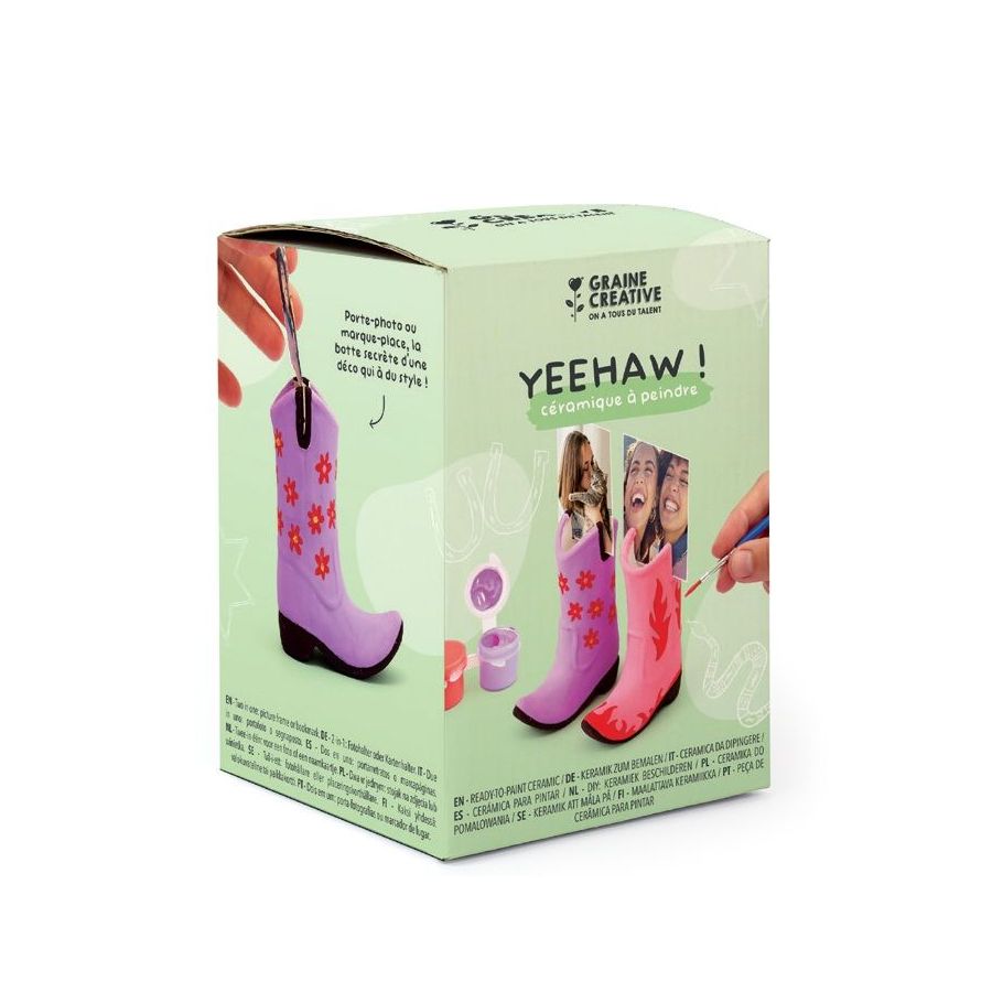 Kit céramique à peindre "Porte-photo bottes" x 2