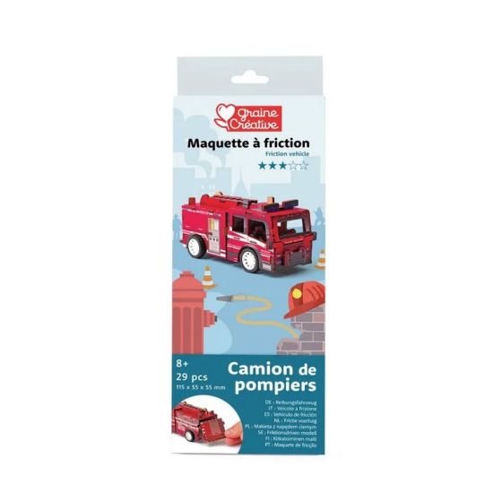 Maquette 3D bois «Camion de Pompier»