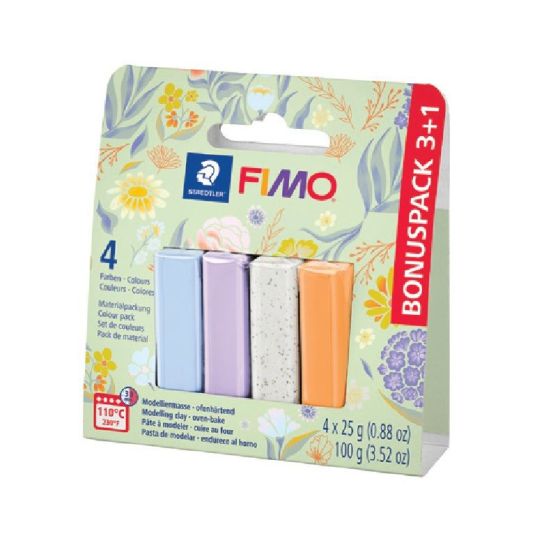 Assortiment «bonus», FIMO® Printemps, 3 pains de 25 g, + 1 pain 25 g gratuit