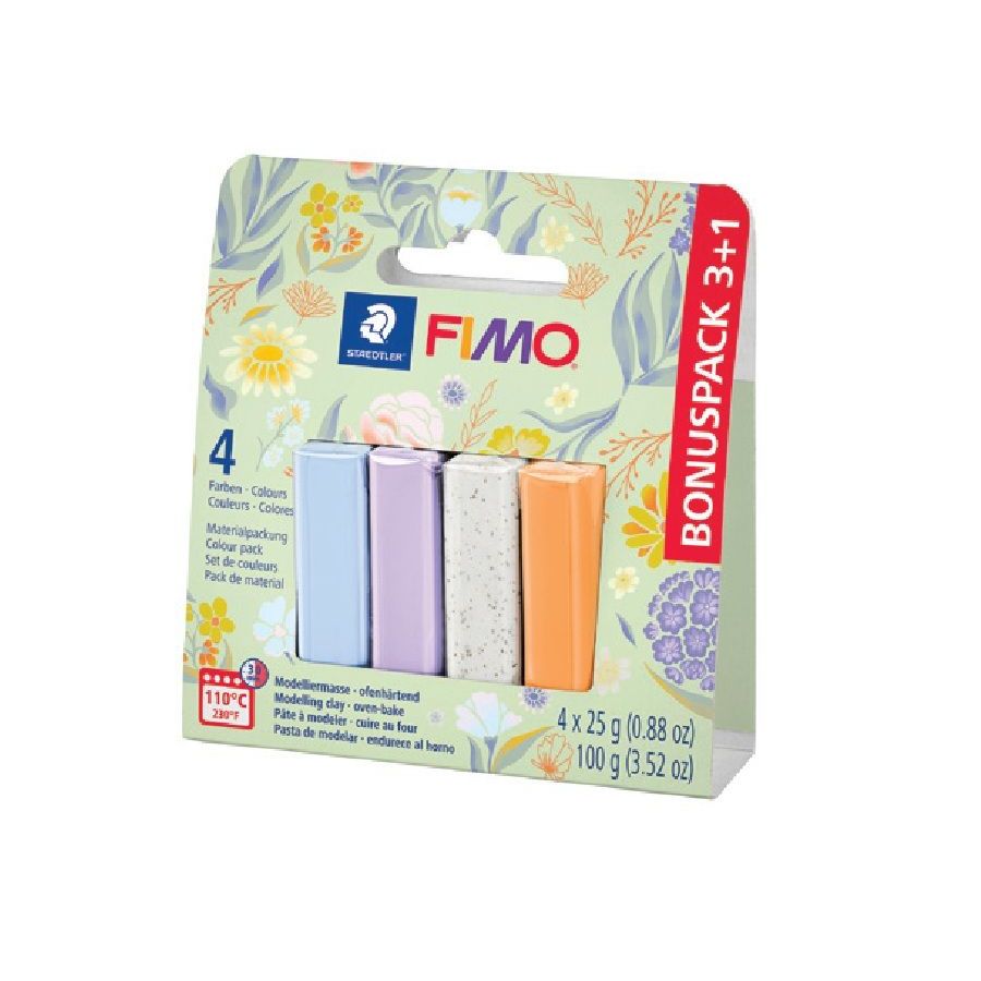 Assortiment «bonus», FIMO® Printemps, 3 pains de 25 g, + 1 pain 25 g gratuit