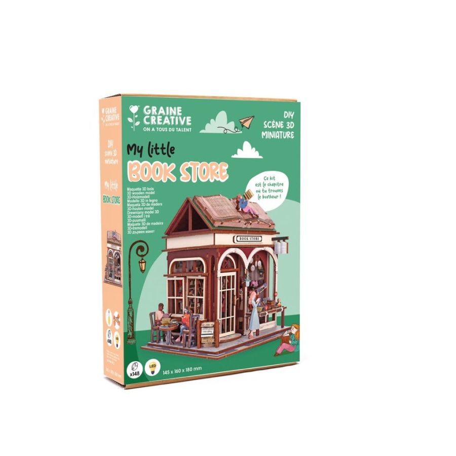 Maquette 3D bois «Book Store» – Kit DIY